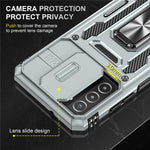 For Samsung Galaxy A03s (164.2mm) Hybrid Hard PC Soft TPU Case Kickstand Back Shell with Camera Cover