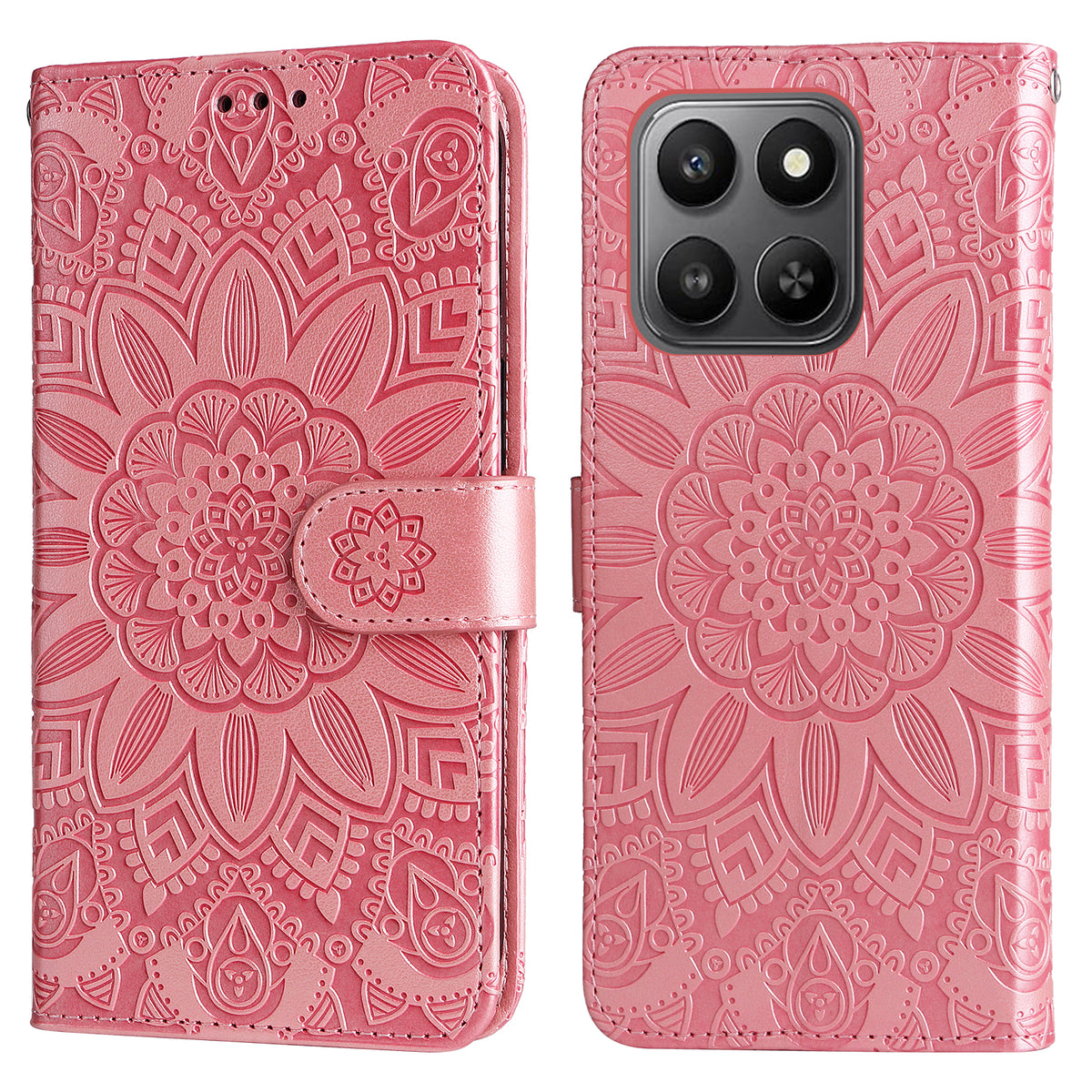 Honor 400 Smart 5G / 4G / X7d 4G Etui Solsikke Aftryk Læderpung Telefoncover