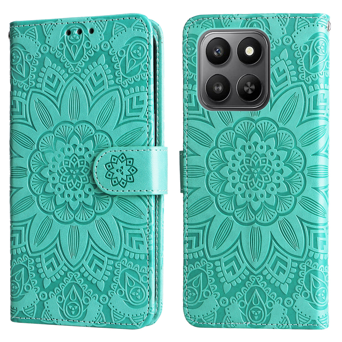 Honor 400 Smart 5G / 4G / X7d 4G Etui Solsikke Aftryk Læderpung Telefoncover