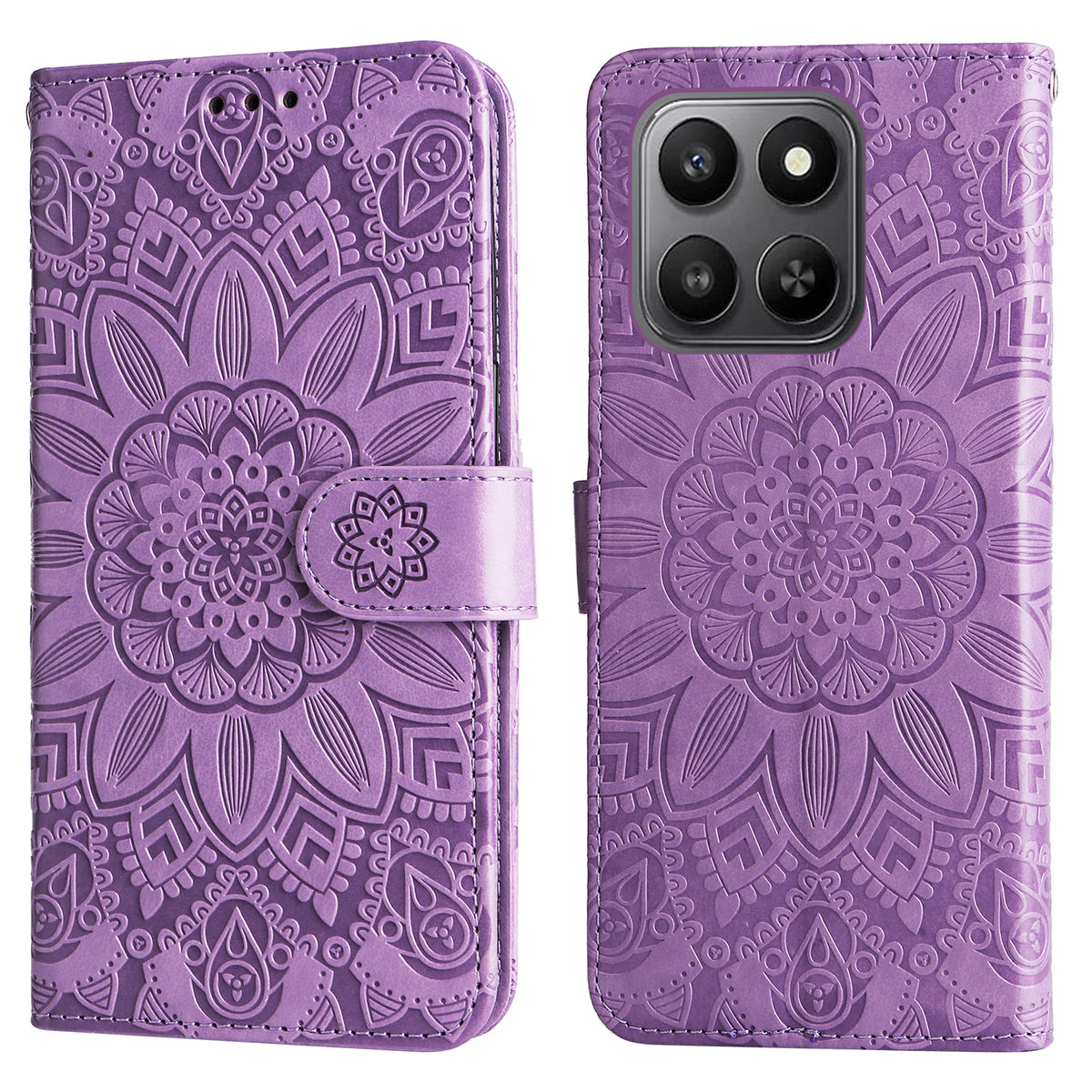 Honor 400 Smart 5G / 4G / X7d 4G Etui Solsikke Aftryk Læderpung Telefoncover