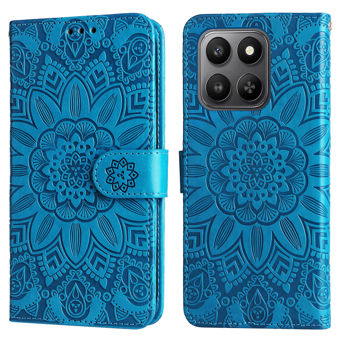 Honor 400 Smart 5G / 4G / X7d 4G Etui Solsikke Aftryk Læderpung Telefoncover