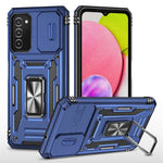 For Samsung Galaxy A03s (166.5mm) Hybrid Hard PC Soft TPU Shockproof Case Ring Car Mount Kickstand Back Shell with Camera Cover