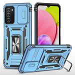 For Samsung Galaxy A03s (166.5mm) Hybrid Hard PC Soft TPU Shockproof Case Ring Car Mount Kickstand Back Shell with Camera Cover