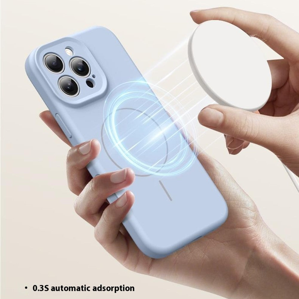 For iPhone 15 Pro Case Compatible with MagSafe Soft Skin-Touch Liquid Silicone + PC Phone Cover