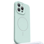 For iPhone 15 Pro Case Compatible with MagSafe Soft Skin-Touch Liquid Silicone + PC Phone Cover