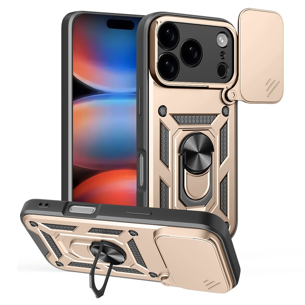 AMORUS för iPhone 17 Pro Max Skal Stöd PC + TPU Mobilskal med Kameralinsskydd