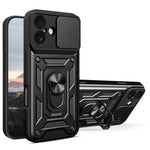 AMORUS For iPhone 17 Case Kickstand PC + TPU Phone Cover with Camera Lens Slider