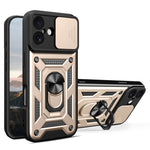 AMORUS For iPhone 17 Case Kickstand PC + TPU Phone Cover with Camera Lens Slider