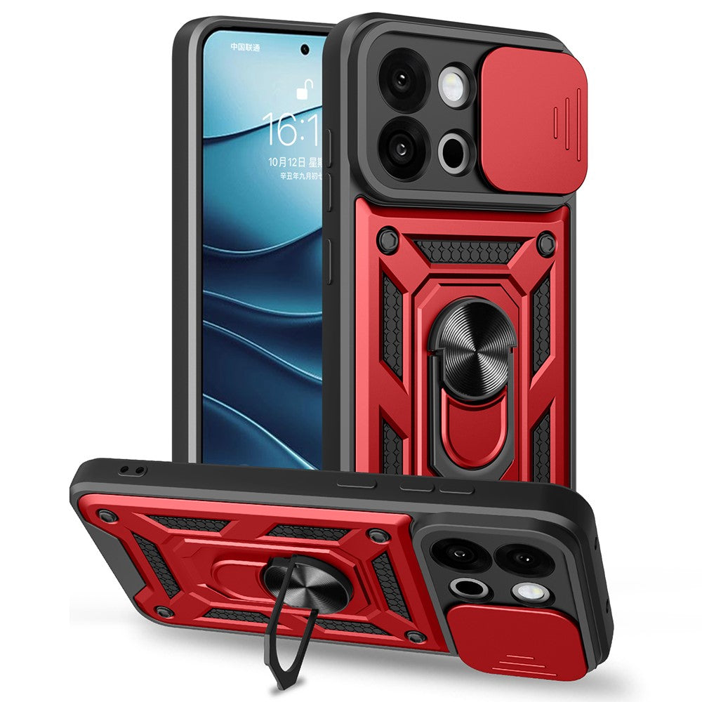 AMORUS För OnePlus 13s 5G / 13T 5G Skal Stativ PC + TPU mobilskal med Kameralinsreglage