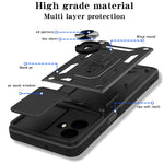 AMORUS til Samsung Galaxy A08 5G / A08 4G / A07 5G / A07 4G etui Kickstand PC + TPU telefoncover med kameralinse skyder