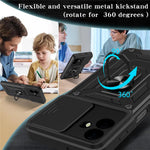 AMORUS til Samsung Galaxy A08 5G / A08 4G / A07 5G / A07 4G etui Kickstand PC + TPU telefoncover med kameralinse skyder