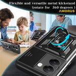 AMORUS Kickstand Case for Xiaomi Redmi Turbo 4 5G / Poco X7 Pro 5G PC + TPU Phone Cover with Camera Lens Slider