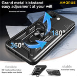 AMORUS Kickstand Case for Xiaomi Redmi Turbo 4 5G / Poco X7 Pro 5G PC + TPU Phone Cover with Camera Lens Slider