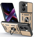 AMORUS Kickstand Case for Xiaomi Redmi Turbo 4 5G / Poco X7 Pro 5G PC + TPU Phone Cover with Camera Lens Slider