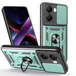 AMORUS Kickstand Case for Xiaomi Redmi Turbo 4 5G / Poco X7 Pro 5G PC + TPU Phone Cover with Camera Lens Slider
