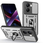 AMORUS Kickstand Case for Xiaomi Redmi Turbo 4 5G / Poco X7 Pro 5G PC + TPU Phone Cover with Camera Lens Slider