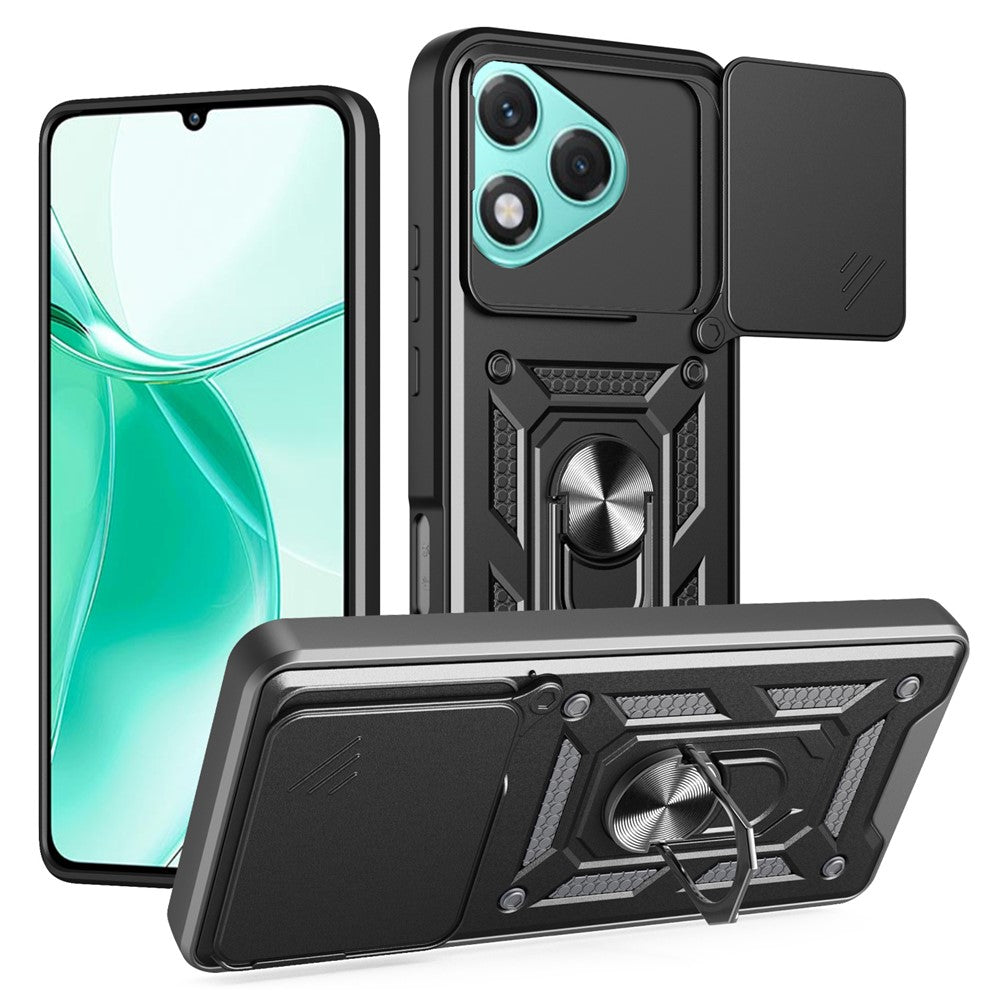 AMORUS For Honor 400 Lite 5G Case Kickstand PC + TPU Phone Cover with Camera Lens Slider