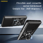 AMORUS For Honor 400 Lite 5G Case Kickstand PC + TPU Phone Cover with Camera Lens Slider
