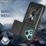 AMORUS For Honor 400 Lite 5G Case Kickstand PC + TPU Phone Cover with Camera Lens Slider