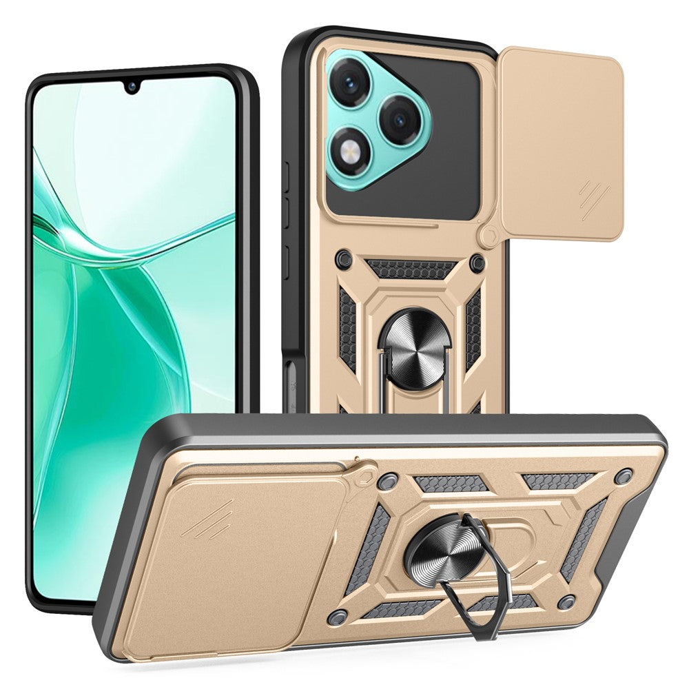 AMORUS For Honor 400 Lite 5G Case Kickstand PC + TPU Phone Cover with Camera Lens Slider
