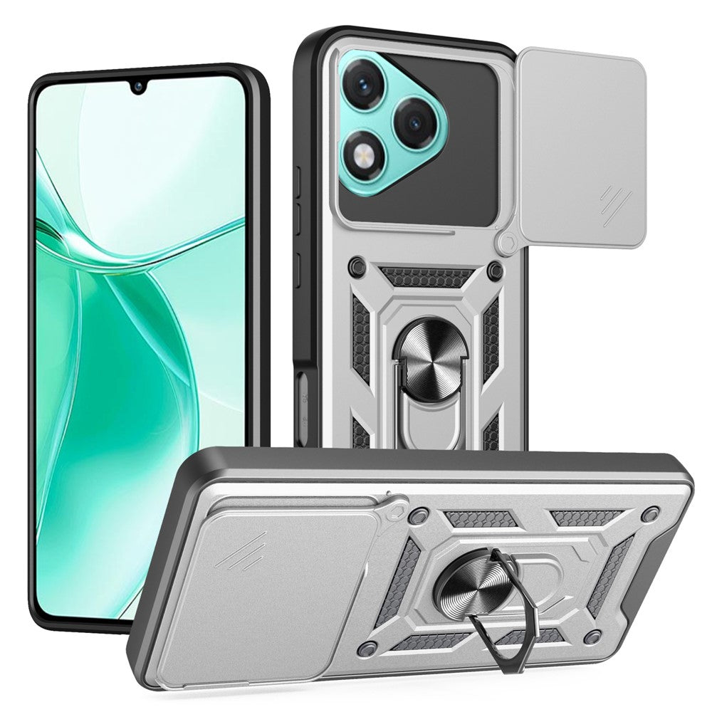 AMORUS For Honor 400 Lite 5G Case Kickstand PC + TPU Phone Cover with Camera Lens Slider