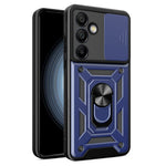 AMORUS til Samsung Galaxy S24 FE cover med støttefod PC + TPU telefoncover med skydelåg til kameralinse