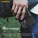 AMORUS For iPhone 16 Pro Max Case Kickstand PC + TPU Phone Cover with Camera Lens Slider