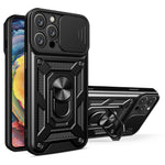 AMORUS For iPhone 16 Pro Max Case Kickstand PC + TPU Phone Cover with Camera Lens Slider