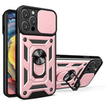 AMORUS For iPhone 16 Pro Max Case Kickstand PC + TPU Phone Cover with Camera Lens Slider