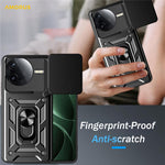 AMORUS Kickstand Case For Xiaomi Redmi K80 5G / Poco F7 Pro 5G PC + TPU Phone Cover with Camera Lens Slider