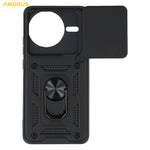 AMORUS Kickstand Case For Xiaomi Redmi K80 5G / Poco F7 Pro 5G PC + TPU Phone Cover with Camera Lens Slider