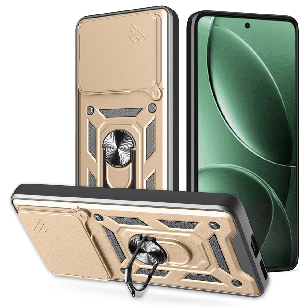 AMORUS Kickstand Case For Xiaomi Redmi K80 5G / Poco F7 Pro 5G PC + TPU Phone Cover with Camera Lens Slider