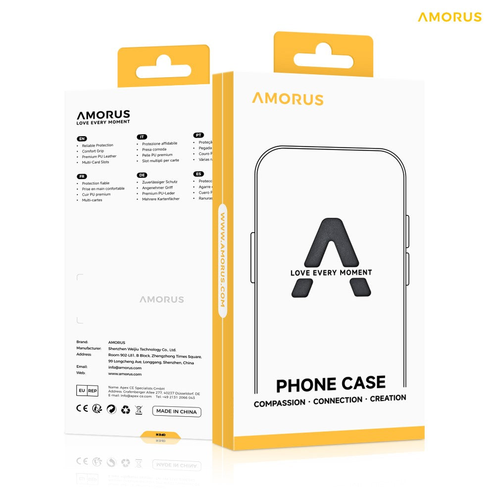 AMORUS For Samsung Galaxy S25 Ultra Case Kickstand PC + TPU Phone Cover with Camera Lens Slider