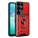 AMORUS For Samsung Galaxy S25 Ultra Case Kickstand PC + TPU Phone Cover with Camera Lens Slider