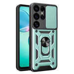 AMORUS For Samsung Galaxy S25 Ultra Case Kickstand PC + TPU Phone Cover with Camera Lens Slider