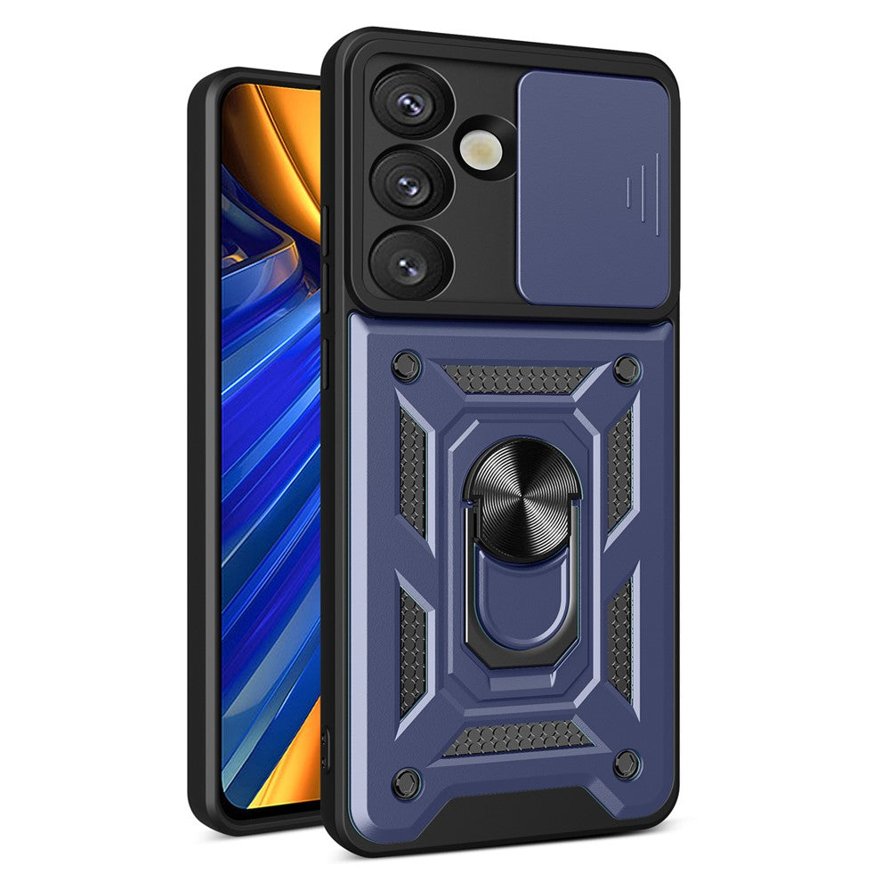 AMORUS For Samsung Galaxy S25+ Case Kickstand PC + TPU Phone Cover with Camera Lens Slider