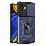 AMORUS For Samsung Galaxy S25+ Case Kickstand PC + TPU Phone Cover with Camera Lens Slider