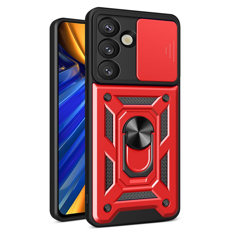 AMORUS For Samsung Galaxy S25+ Case Kickstand PC + TPU Phone Cover with Camera Lens Slider