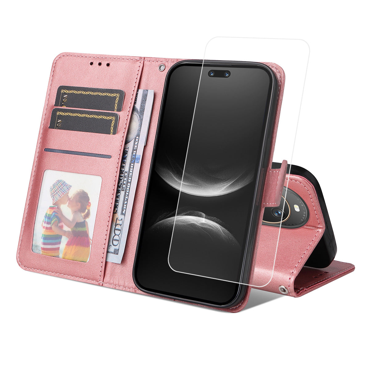 ENKAY HAT PRINCE For Huawei nova 14 Pro 5G Wallet Case   Calf Texture Leather Phone Stand Cover with Hydrogel Film / Strap