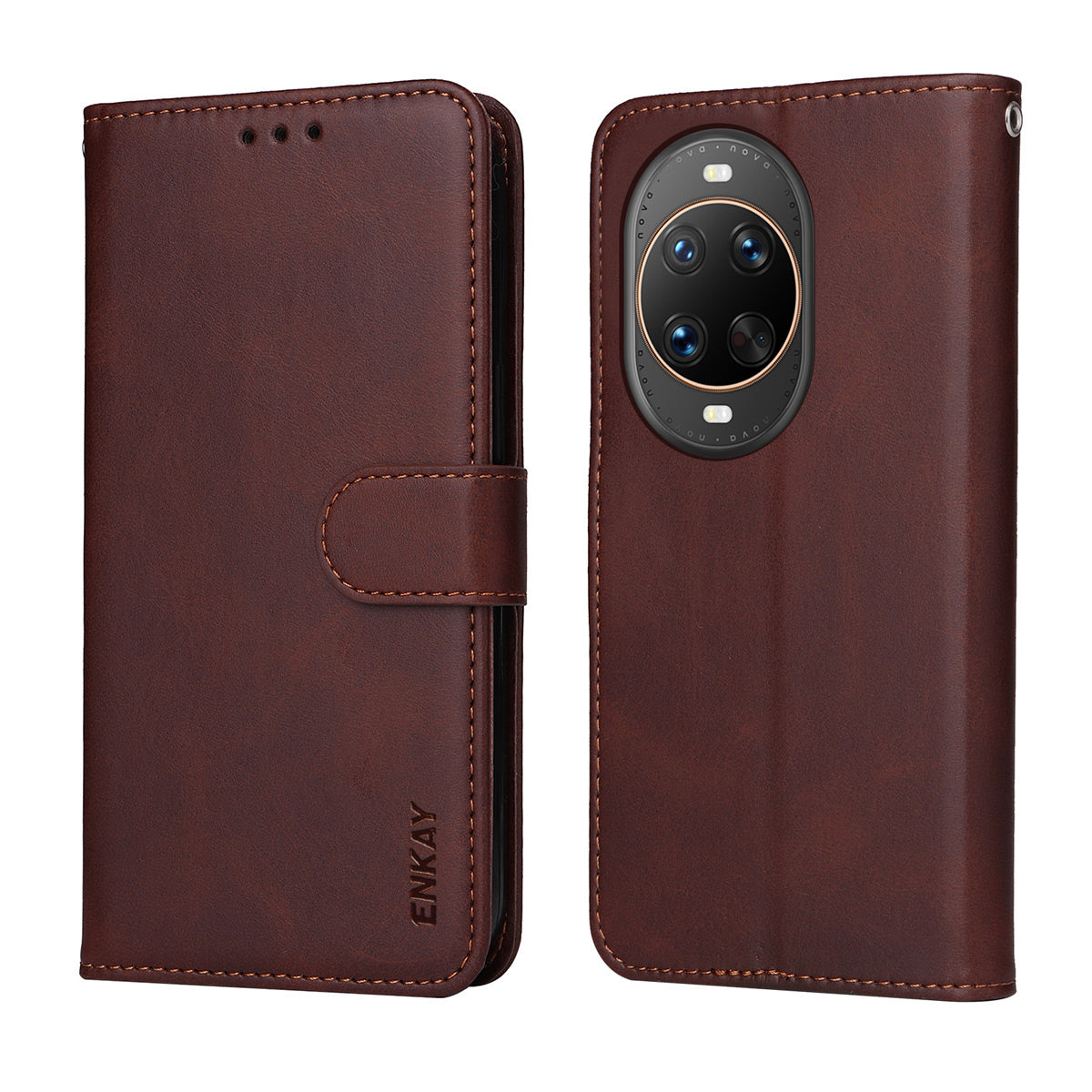 ENKAY HAT PRINCE For Huawei nova 14 Pro 5G Wallet Case   Calf Texture Leather Phone Stand Cover with Hydrogel Film / Strap