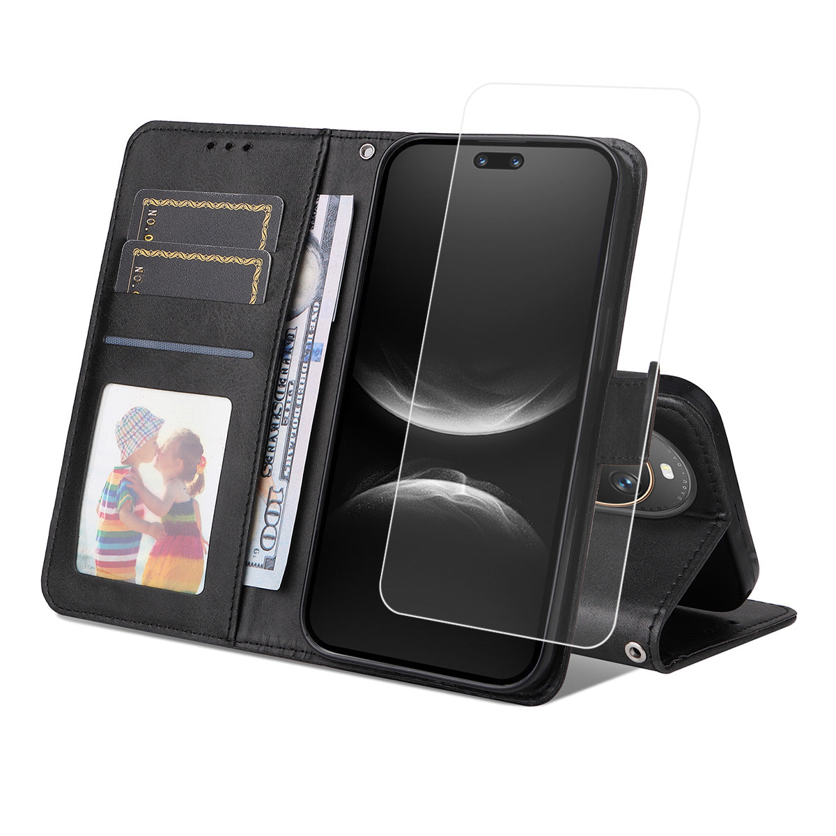 ENKAY HAT PRINCE For Huawei nova 14 Pro 5G Wallet Case   Calf Texture Leather Phone Stand Cover with Hydrogel Film / Strap