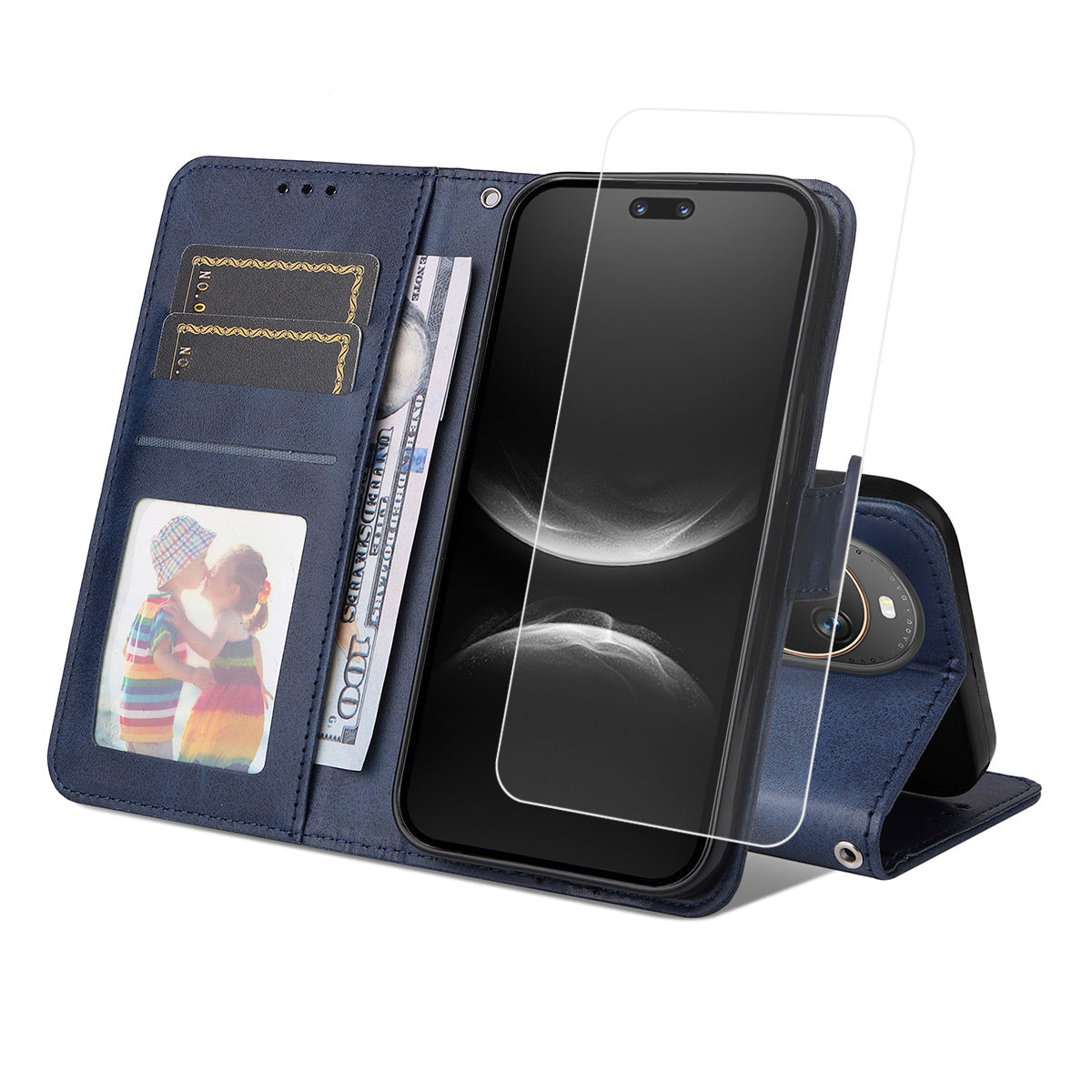 ENKAY HAT PRINCE For Huawei nova 14 Pro 5G Wallet Case   Calf Texture Leather Phone Stand Cover with Hydrogel Film / Strap