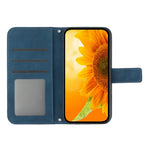 Skin-Touch Feeling Flip Phone Case for iPhone 11 6.1 inch, Imprinted Sunflower Stand Anti-drop PU Leather Magnetic Wallet Cover with Strap