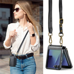 DG.MING M5 Series for Samsung Galaxy Z Flip7 5G Case RFID Blocking Card Slots Leather + PC Phone Cover