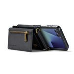 DG.MING M5 Series for Samsung Galaxy Z Flip7 5G Case RFID Blocking Card Slots Leather + PC Phone Cover