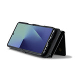 DG.MING M5 Series for Samsung Galaxy Z Flip7 5G Case RFID Blocking Card Slots Leather + PC Phone Cover