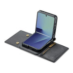 DG.MING M5 Series for Samsung Galaxy Z Flip7 5G Case RFID Blocking Card Slots Leather + PC Phone Cover