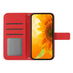 For iPhone 12 Pro Max 6.7 inch HT04 Imprinted Sunflower Phone Drop-proof Case Skin-Touch PU Leather Stand Wallet Cover with Hand Strap