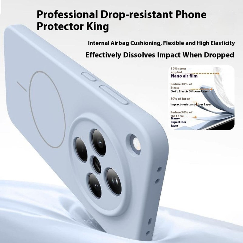 For Oppo Find X8 5G Magnetic Case Soft Skin-Touch Liquid Silicone + PC Phone Cover