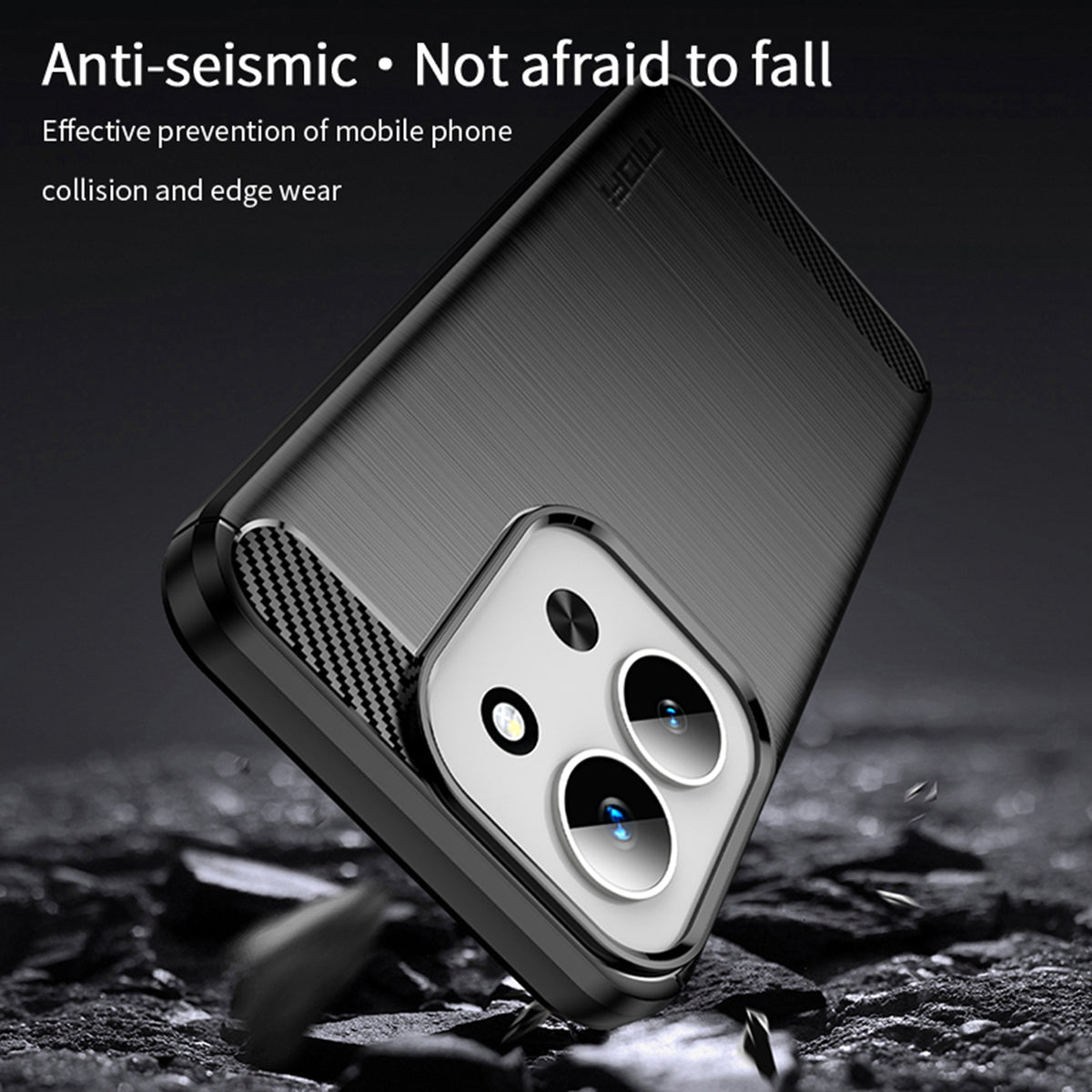MOFI For Xiaomi Redmi 15C 4G (Global) (171mm) Back Cover  Brushed Texture Carbon Fiber Soft TPU Case